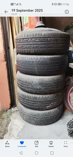 5 Tyres with steel rims for sale
