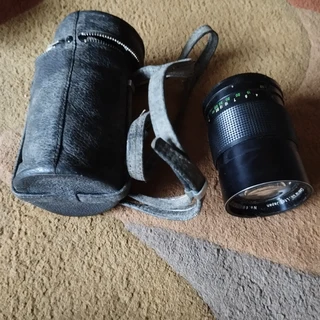 Yashica Penta Camera with 135mm and 50mm lens, leather bag and electronic Flash