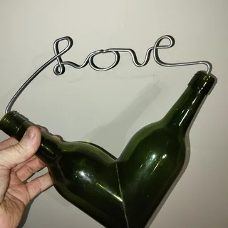 Glass bottle hearts