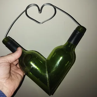 Glass bottle hearts