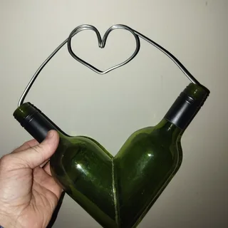 Glass bottle hearts