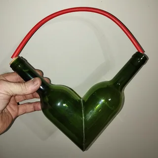 Glass bottle hearts