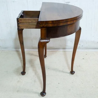 Walnut Half Moon Games Table