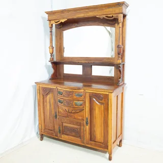 Edwardian Solid Walnut Dresser