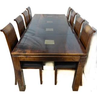 8-Seater Chinese Elmwood Table &amp; Chairs