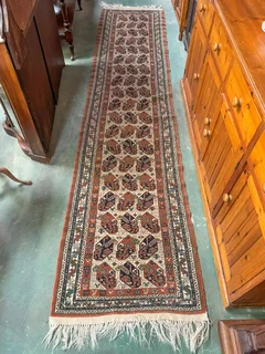 Brown & Patterened Runner Carpet 350 CM x 76 CM