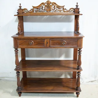 Victorian Walnut 4-Tier Dumbwaiter