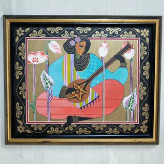 Original Lady &amp; Sitar Artwork
