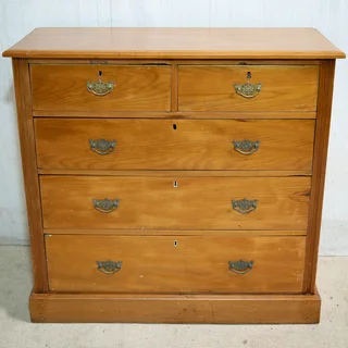 Edwardian Satinwood 5 Drawer Chest of Drawers