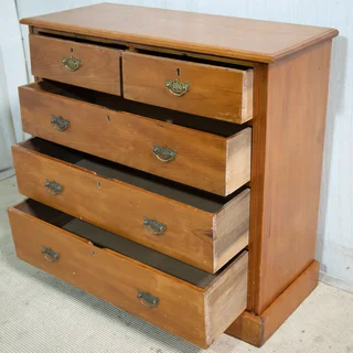 Edwardian Satinwood 5 Drawer Chest of Drawers