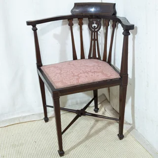 Edwardian Mahogany Inlaid Corner Chair
