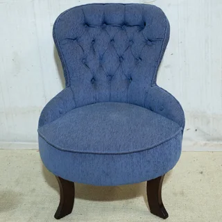 Blue Buttonback Boudoir Chair