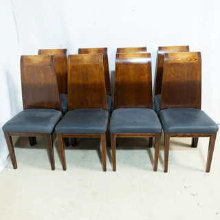 8x Chinese Elmwood Dining Chairs
