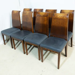 8x Chinese Elmwood Dining Chairs