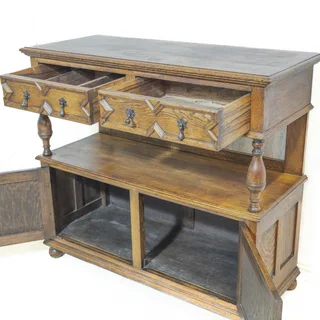 Solid Oak 2 Tier Server