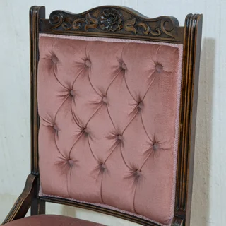 Edwardian Walnut Buttonback Lounge Chair