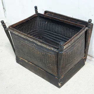 Wicker and Wooden Chest