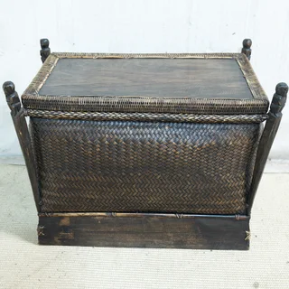 Wicker and Wooden Chest