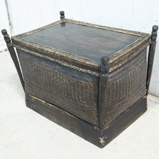 Wicker and Wooden Chest