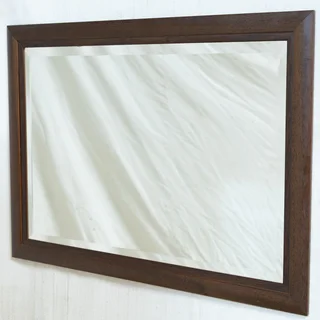 Afromosia Framed and Beveled Mirror