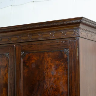 Edwardian Solid Mahogany 3-Door Wardrobe