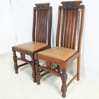 Pair of Edwardian Teak Chairs