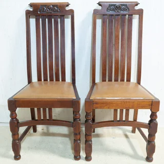 Pair of Edwardian Teak Chairs