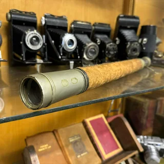 19th Century Brass &amp;  Leatherbound Telescope