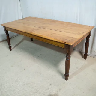 8-Seater 19thC Cape Cottage Solid Yellowood & Teak Dining Table
