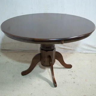 4-Seater Solid Afromosia Wood Round Table