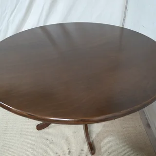 4-Seater Solid Afromosia Wood Round Table