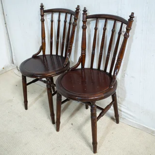 Pair of Birch Wood Swedish Cottage Chairs