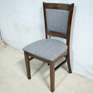 6x Afromosia Wood &amp; Upholstered Chairs