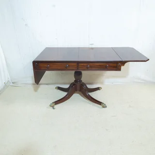 Sheraton Solid Cuban Mahogany Drop-Side Table