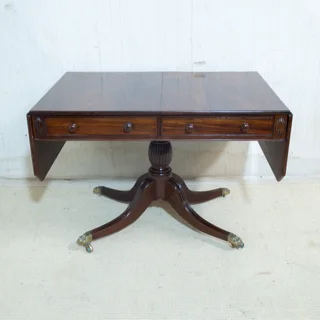 Sheraton Solid Cuban Mahogany Drop-Side Table