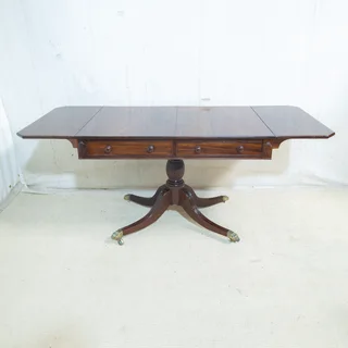 Sheraton Solid Cuban Mahogany Drop-Side Table