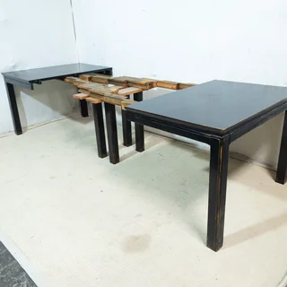 Chinese Solid Zelkova Wood 14-Seater Table &amp; 12 Chairs