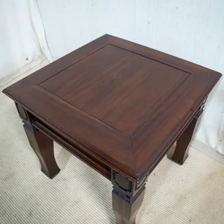 Pair of Quality Solid Meranti Square Side Tables
