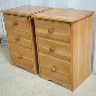 Pair of American Oak Pedestals
