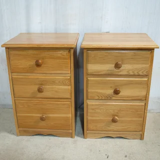 Pair of American Oak Pedestals