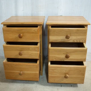 Pair of American Oak Pedestals