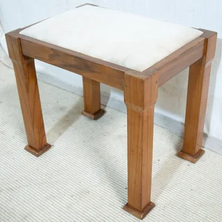 Teak Art Deco Stool