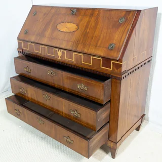 Edwardian Mahogany Inlaid Writing Bureau
