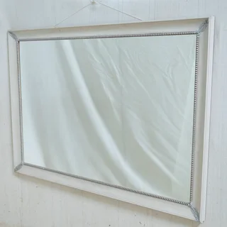 Large Wooden White Framed Mirror