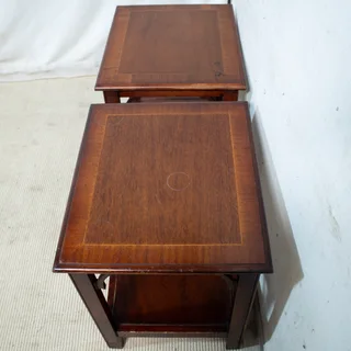 Pair of Mahogany 2-Tier Side Tables