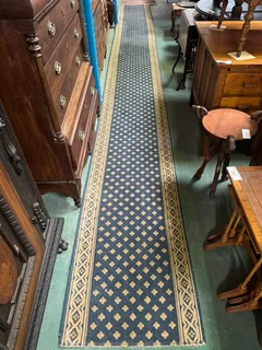 Very Long Blue Runner Carpet 6.5 Metre x 69 CM