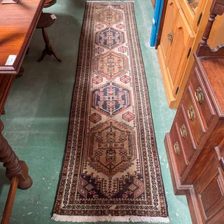 Geometric Shapes Authentic Persian Runner 308 cm x 73 cm