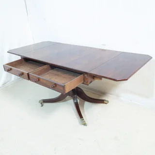 Sheraton Solid Cuban Mahogany Drop-Side Table