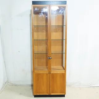 Tall Beechwood Display Cabinet