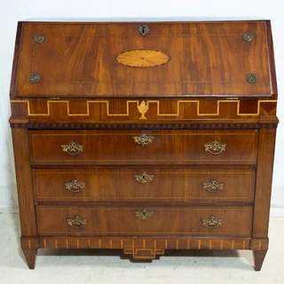 Edwardian Mahogany Inlaid Writing Bureau